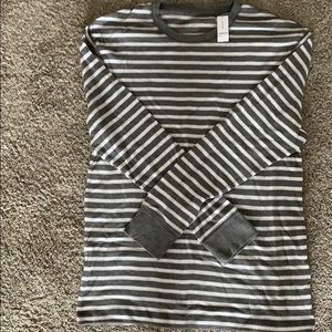 Grey and white striped shirt